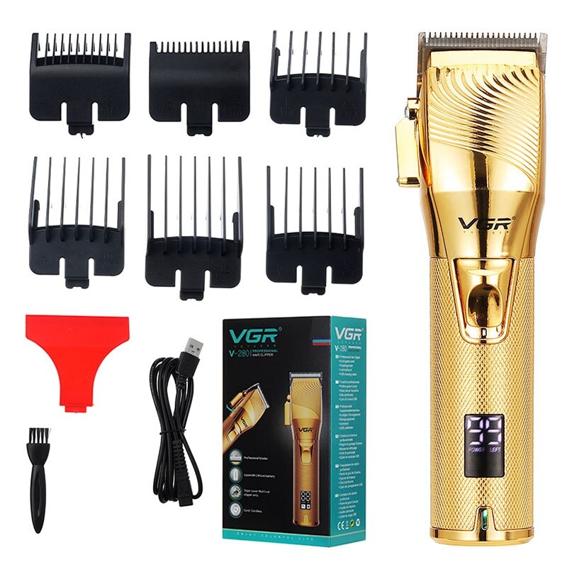 VRG Stainless Steel Hair Trimmer Large Capacity Cordless Hair Clippers for Men Luxury Powerful Shaver Hair Cutting Machine