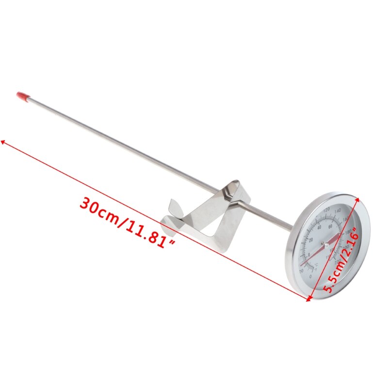 12\" Stainless Steel Dial Thermometer Probe Homebrew Brew Kettle Temperature Measuring J6PC