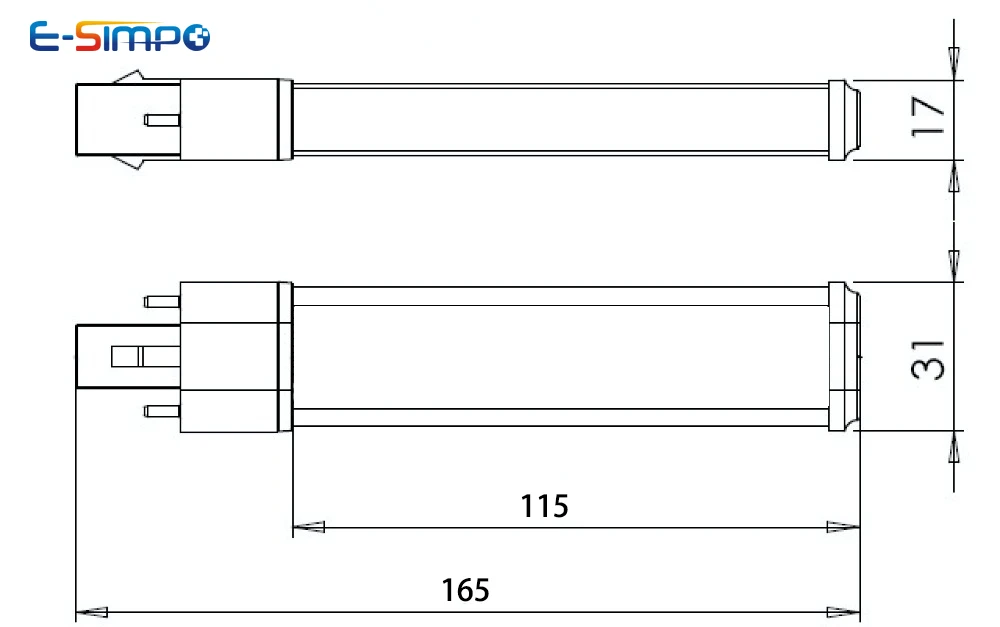 Lámpara LED GX23/G23, 2 pines, 6W, 360D, 600lm, CFL, PL-S, 13W equivalente, 2 vistas laterales, 85-265V, CA, enchufe Horizontal, lectura, luz PL, 2 unidades
