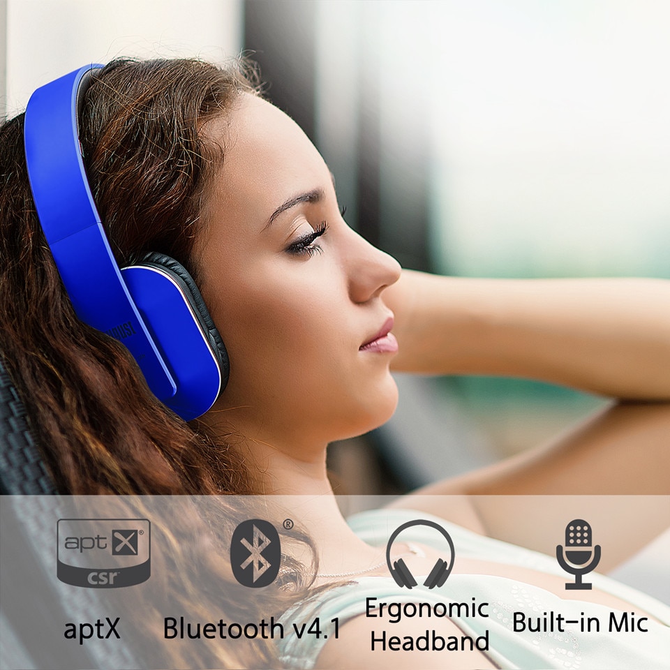 August EP650 Bluetooth Wireless Headphones with aptX / NFC / 3.5mm Audio In Bluetooth 4.2 Stereo Music Headset for TV ,Computer