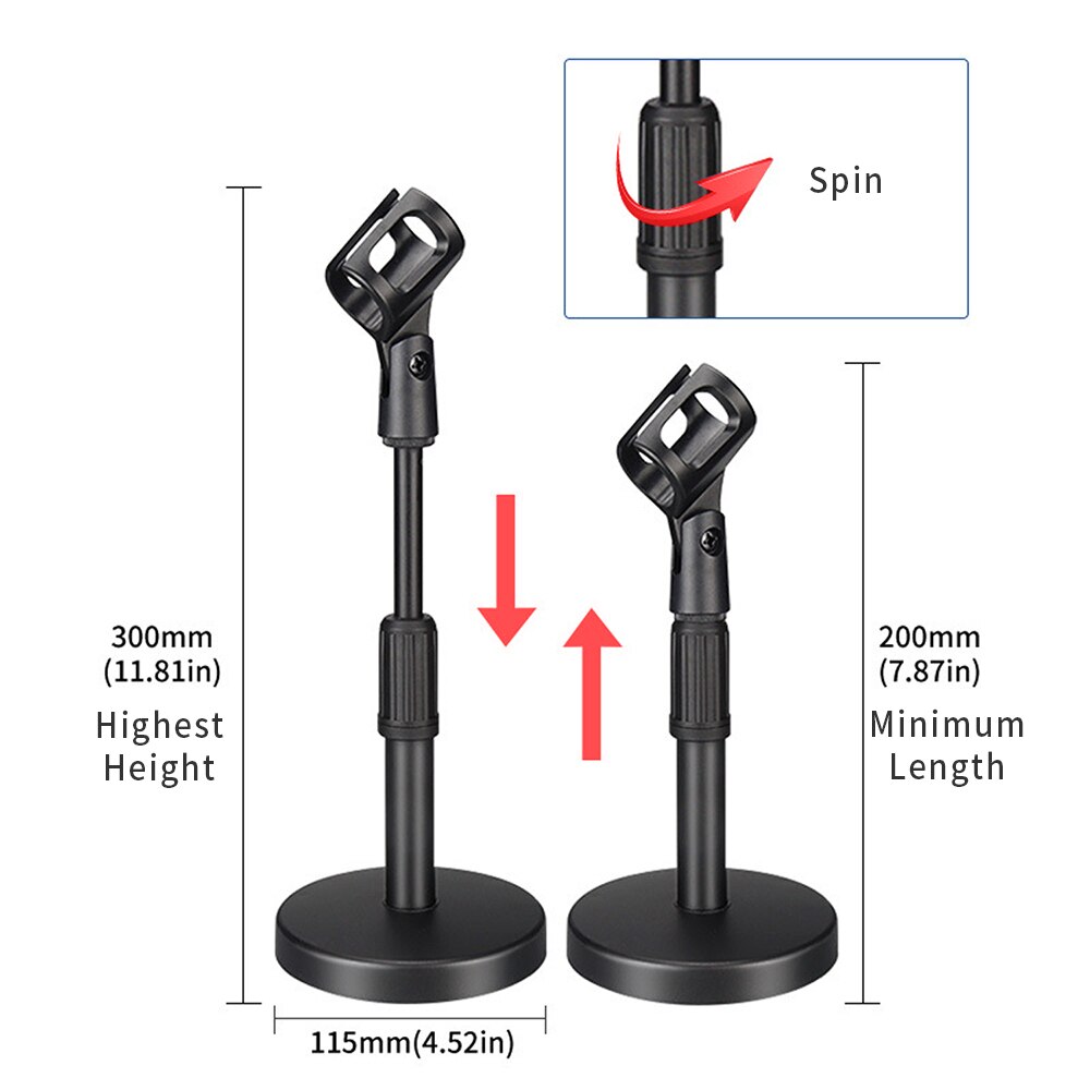 Desktop Metal Microphone Stand Boom Arm Suspension Scissor Microphone Holder Boom Arm 5/8-inch Threaded Mount for Blue Yeti mic: Microphone Stand A