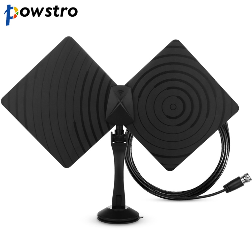 Draaibaar 360 Graden 1080 p HDTV Antenne 50 Miles Range Indoor Platte TV Antenne met Coaxiale Euro Adapter & Beugel & versterker