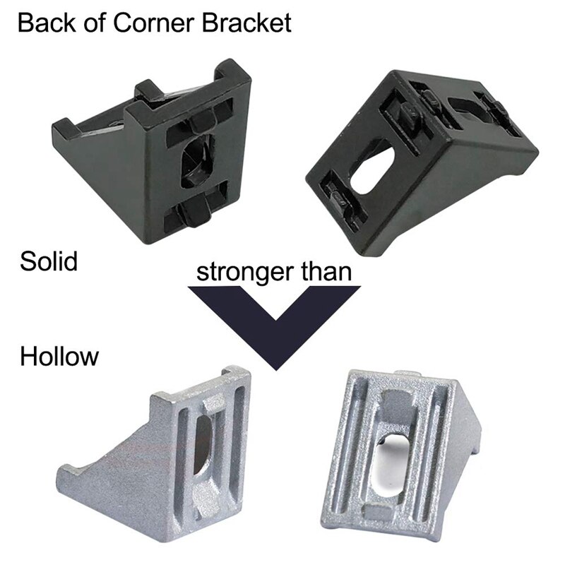 Series Aluminum Profile Connector Set, Angle Bracket, T-Nut , Suitable for Slot 6 mm 20S Aluminum Rail Fitting