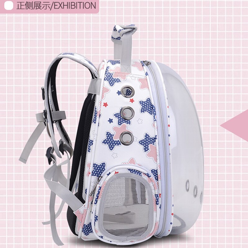 Star-Bolsa de transporte portátil para mascotas, bolso de mano transpirable con de cápsula espacial transparente, impermeable, mochila de viaje para exteriores, perros pequeños