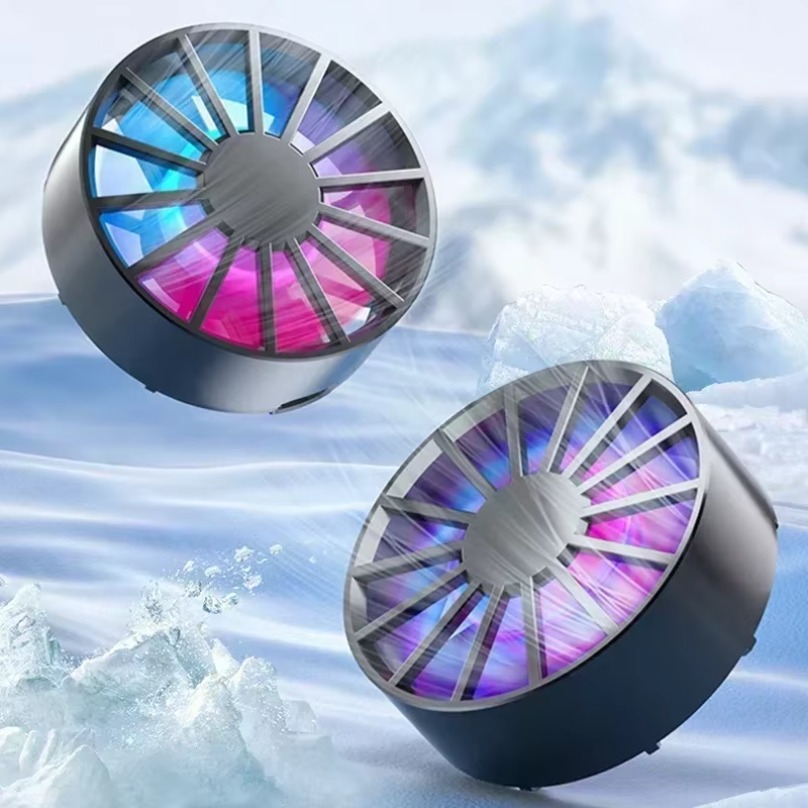 Enfriador de teléfono magnético, ventilador ligero colorido de poco ruido, radiador de teléfono con luz RGB, refrigeración rápida para todos los teléfonos inteligentes y tabletas