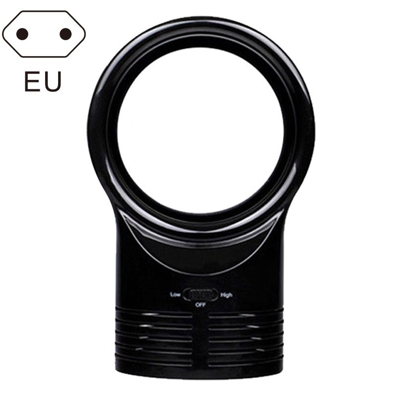 Mini No Leaf Fan Portable Bladeless Refrigeration Desktop Air Conditioner Low Noise GR5: Black EU Plug