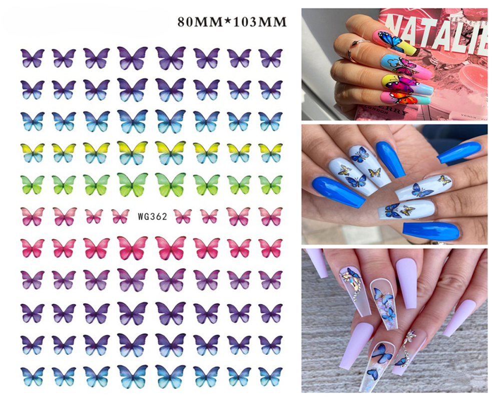 3D Nail Sticker Folie Nagels Art Decoratie Nail Supplies Leuke Kunstmatige Vlinder Stickers Voor Nagels Manicure Accessoires