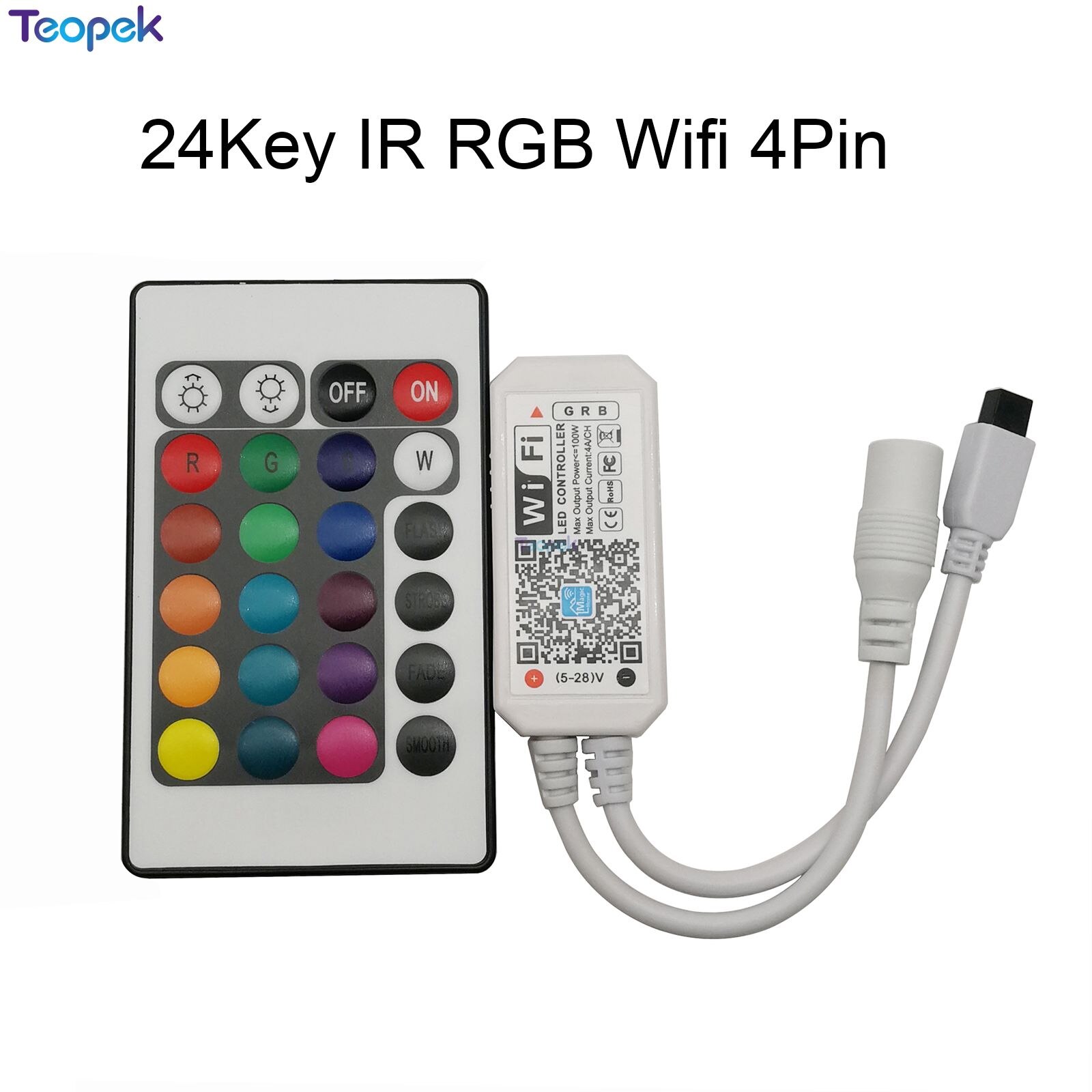 Magic Home Draadloze Wifi Controller, rgb/Rgbw Ir Rf Led Controller Voor WS2811 WS2812B Pixel Led Strip DC5V 12V 24V: WiFi RGB IR