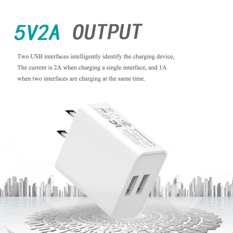 ONS Adapter 5V2A Dual USB Reislader Muur Japan USA Standaard Mobiele Telefoon Elektronische Plug Stabiel Opladen