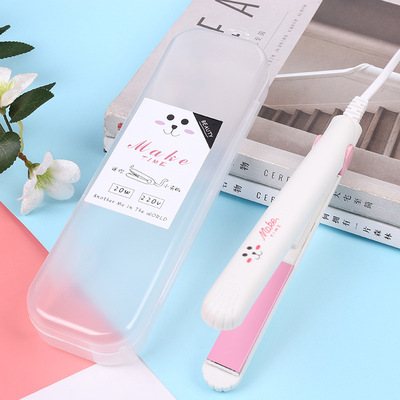 2-in-1 Mini Electric Splint Flat Iron Ceramic Hair Curler &amp; Straightener Hair Perming Hair Styling Crimper Hairdressing Product: white