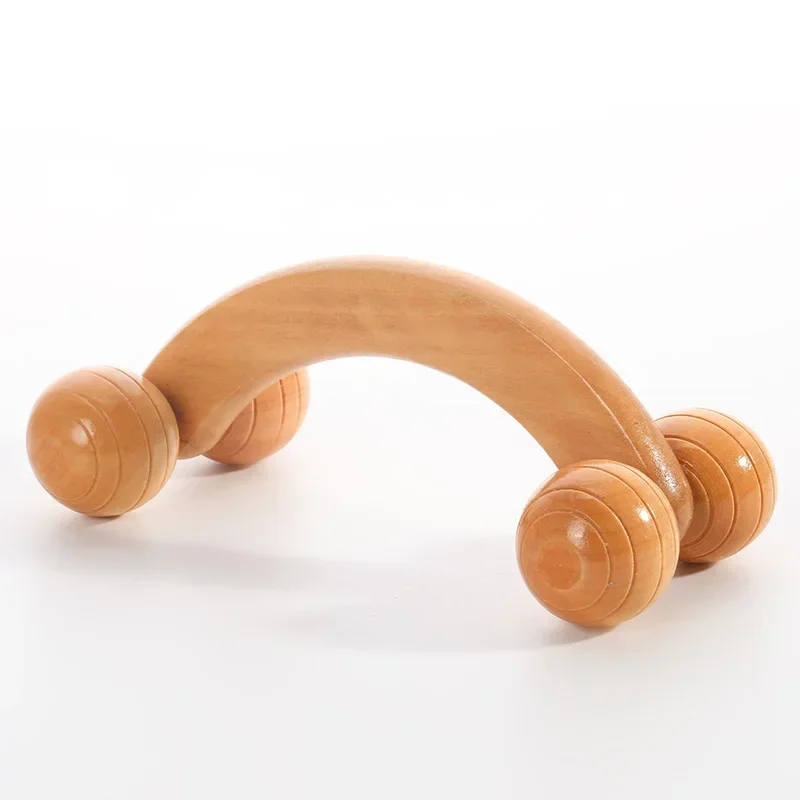 1-teiliges Massageroller-Werkzeug aus Holz, manuelles Massagegerät aus Holz, Rückenmassageroller aus Holz für Nacken, Bein, Rücken, tiefes Gewebe, Muskelmassagegerät: Gold