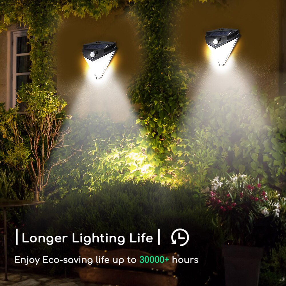 32LED Zonne-energie Wandlamp Optische Sensing Waterdichte Driezijdige Verlichting Outdoor Solar Hek Verlichting Tuin Wandlamp