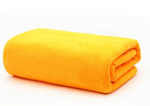 Pure Cotton Absorb Water Quickly Dry No Sheding Does Not Pilling Super Large Bath Towel: Orange Yellow