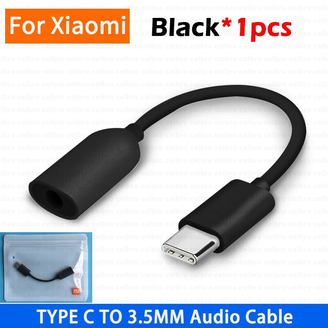 Oryginalny rodzaj Usb C robić 3.5mm Jacek kabel adaptera audio Aux dla Xiaomi Mi 12 11 9 zawodowiec Redmi K40 Podkładka 5 słuchawki konwerter Dac Tipo: czarny 1szt