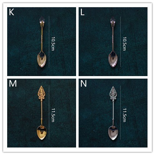 Retro Coffee Spoon Sugar Tea Dessert Cake Spoons Carved Ice Cream Teaspoon Alloy Teaspoon Cutlery Accessories Kitchen Tool: Leave us a note