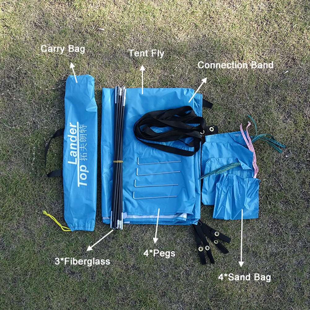 Tenda portatile da esterno protezione UV Summer Beach Camping pieghevole baldacchino tenda aperta 2 persone campeggio escursionismo riparo solare