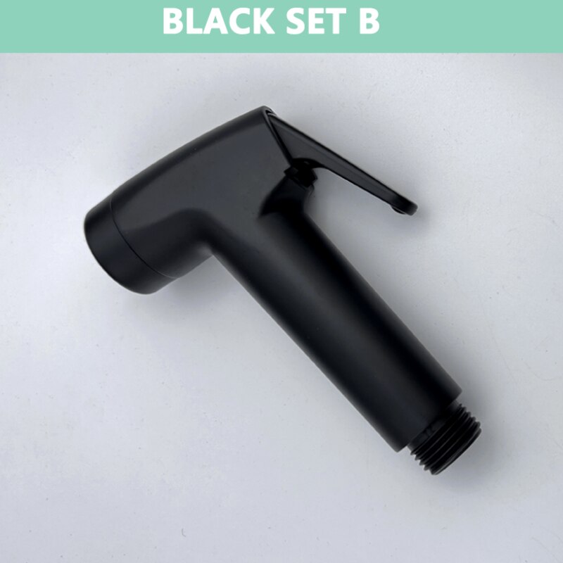Bidet Sprayer ABS Matt Black Gold Grey Sprayer Toilet Fittings High Pressure Cleaning Shattaff Chrome: B Black