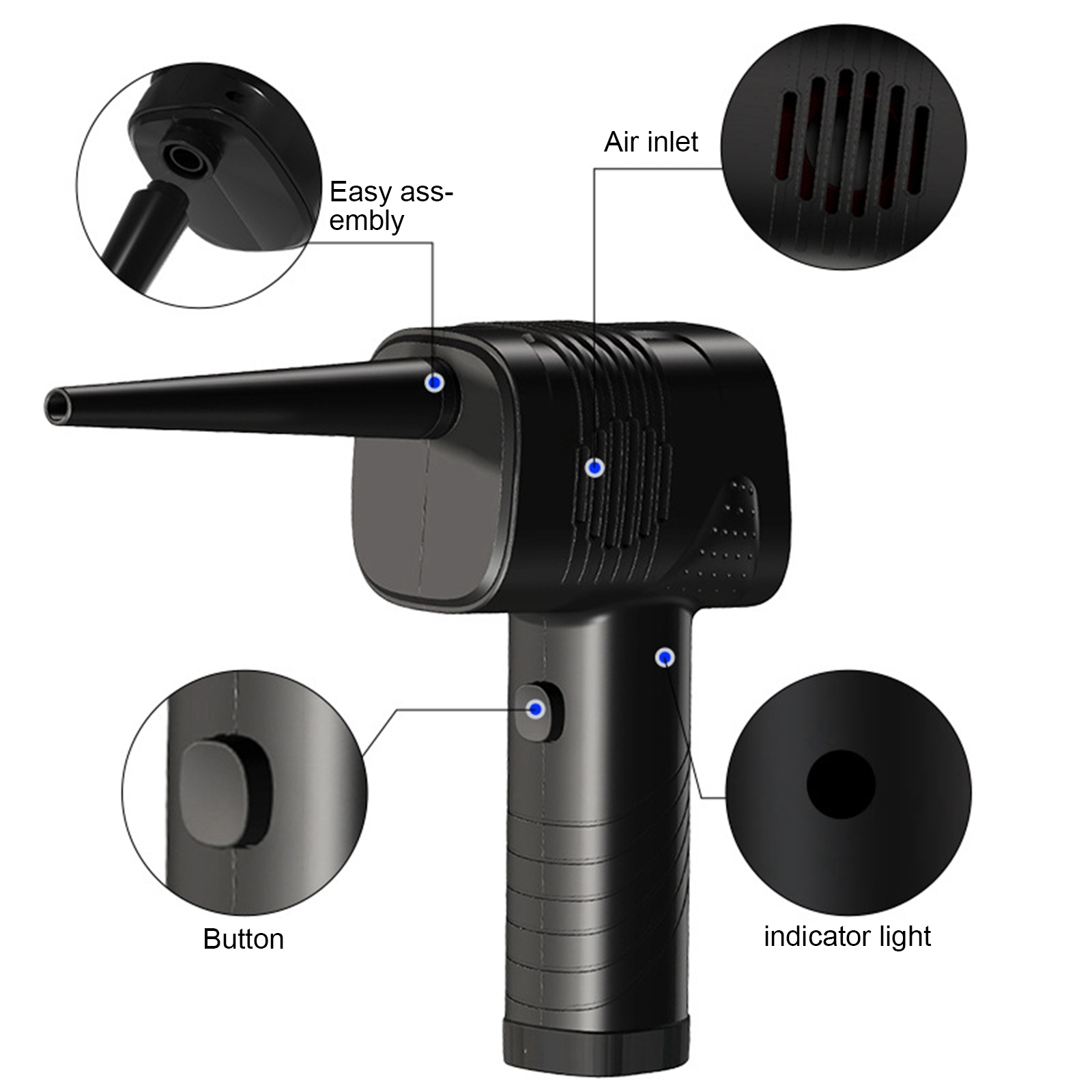Compressed Air Can for Computers ,Electric Air Blower Computer Cleaning,Cordless Air Dust Cleaner for PC Keyboard Crumbs