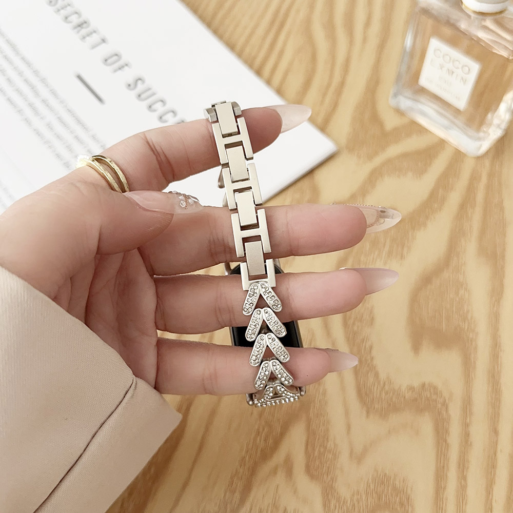 Mi band 8 bandes Bracelet pour Xiaomi mi band 9 Fitness Tracker métal réglable remplacement Bling Bracelet portable femmes