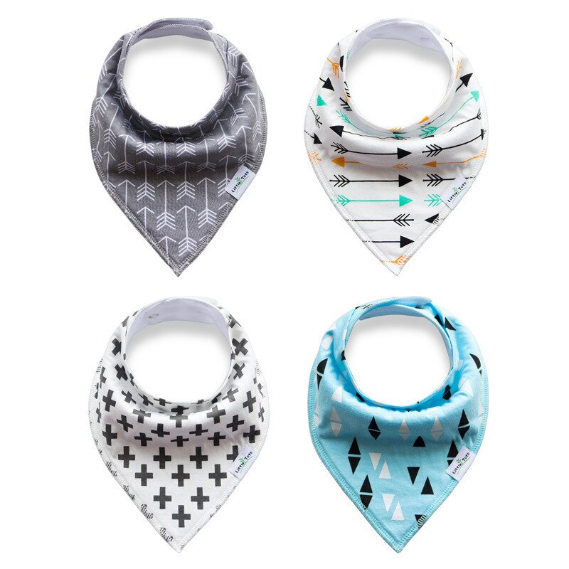 Baby Triangle A Piece Of Cloth Pure Cotton Double-deck Saliva A Piece Of Cloth Bib 4 Paper Dress Baby Bib Ins K1