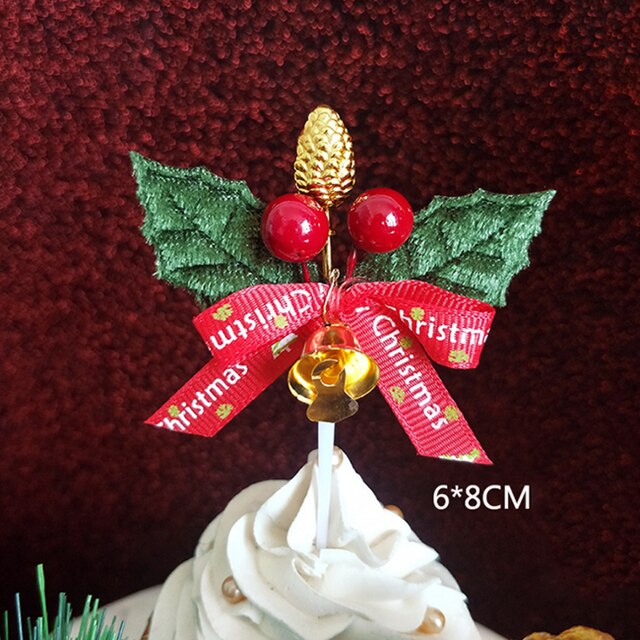 10Stck Weihnachten Kuchen Deckel Mini Weihnachten Baum Cupcake Deckel Ornamente Neue Jahr Weihnachten Party freundlicher Geburtstag Kuchen Dekor Liefert: Typ4