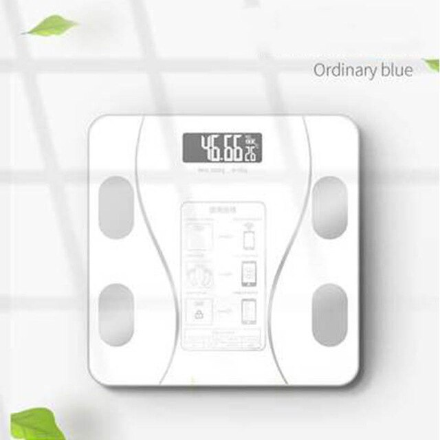 BMI Scale Bluetooth Body Fat Scale Smart Electronic ​Scales LED Digital Bathroom Weight Scale Balance Body Composition Analyzer: B-white