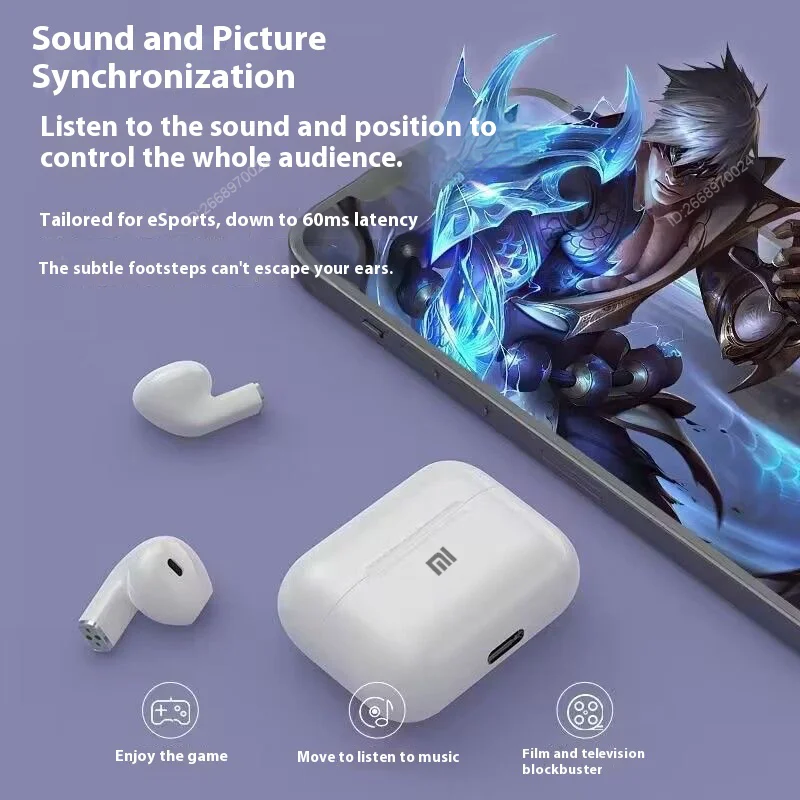 Xiaomi TWS kabellose Ohrhörer mit Geräuschunterdrückung, lange Akkulaufzeit, integriertes Mikrofon, perfekt für Sport-Aktiv-Lebensstil-Kopfhörer