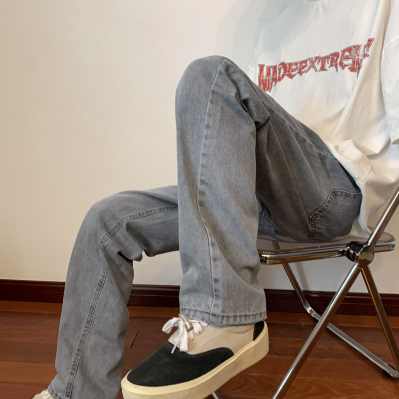 Pantalones vaqueros holgados para hombre, Jeans rectos rasgados informales a la , ropa de calle, pantalones vaqueros holgados de Hip Hop, M-2XL