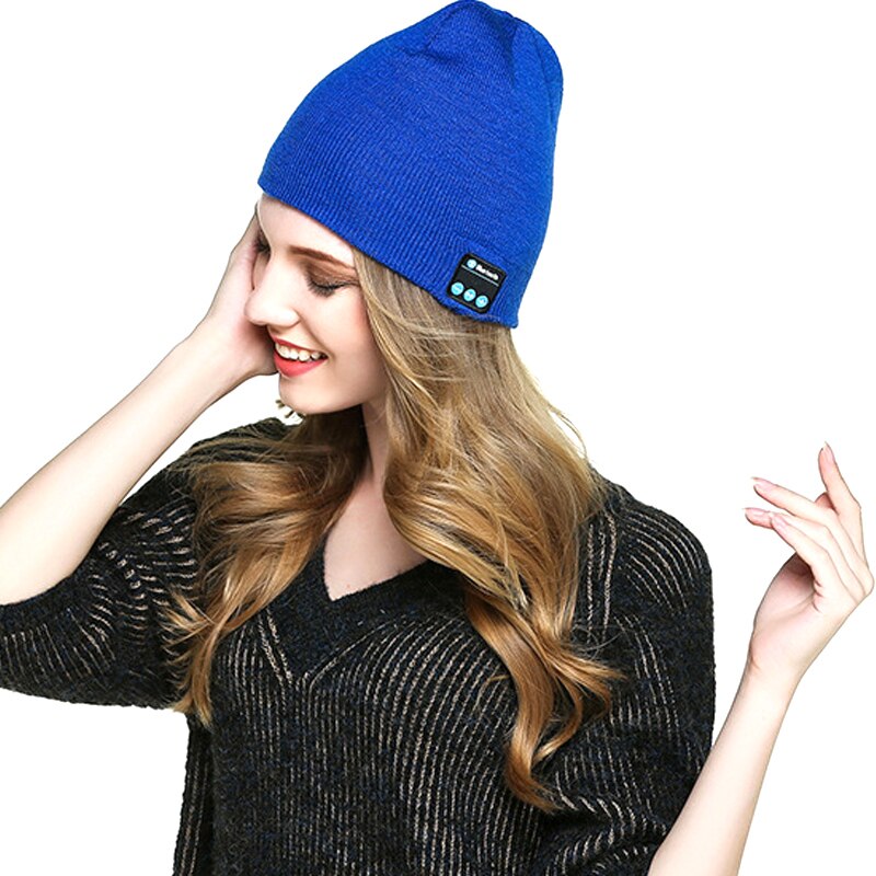 Bluetooth musik strik beanie hue huer trådløs smart cap headset hovedtelefon højttaler mikrofon håndfri musik  mp3 magisk varm smart cap