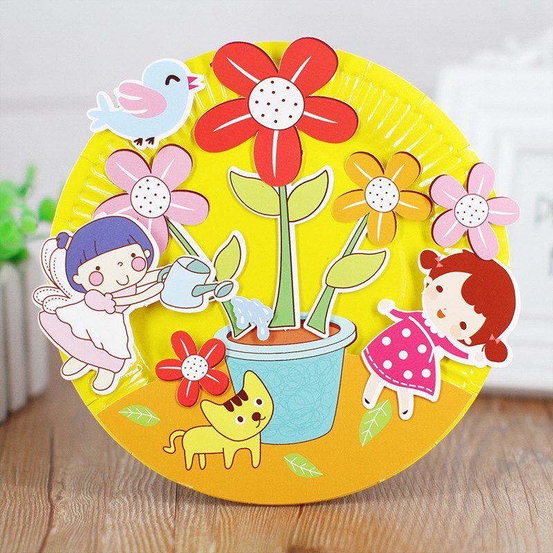 24 Models 3D Handmade Toys DIY Paper Plate Sticker Material EVA Sticker Kids Kindergarten Art Craft Educational Children Toys