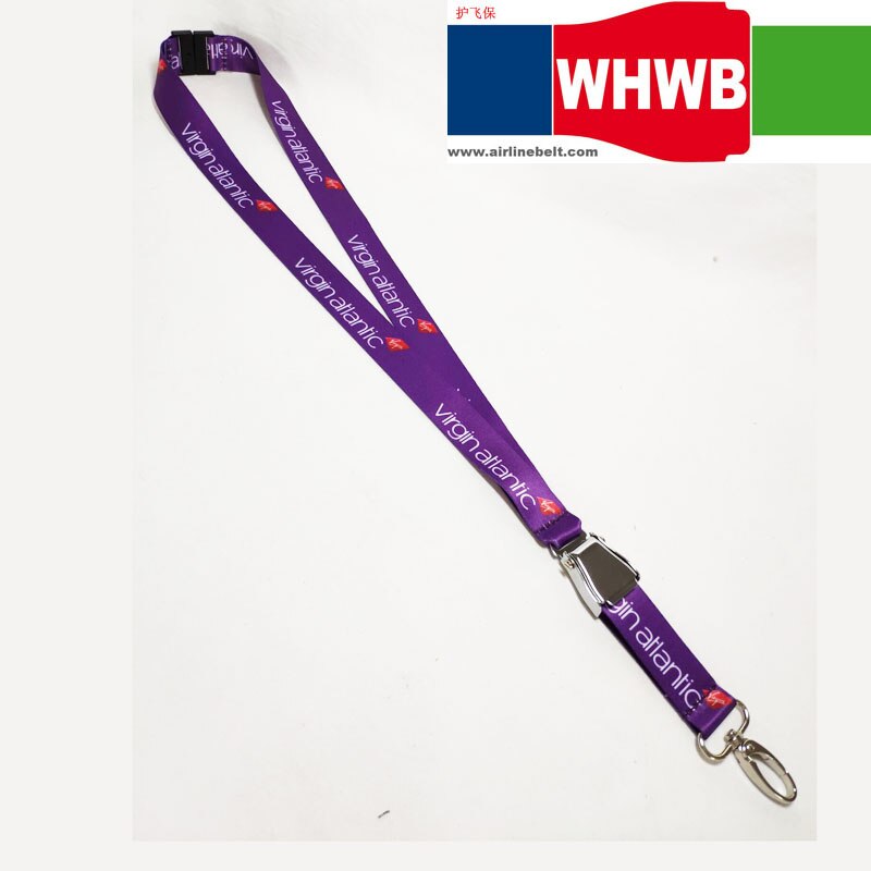 Virgin Atlantic airways airplane belt buckle lanyard ID badge card case holder pilot flight crew company office phone straps