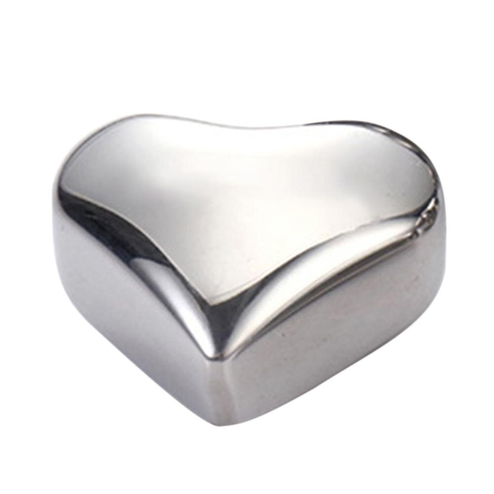 Stainless Steel Square Quick-frozen Ice Cubes Stones Whiskey Drink Beer Cooler Wine Cooling Cube Chilling Rock Party Bar Tool: Heart