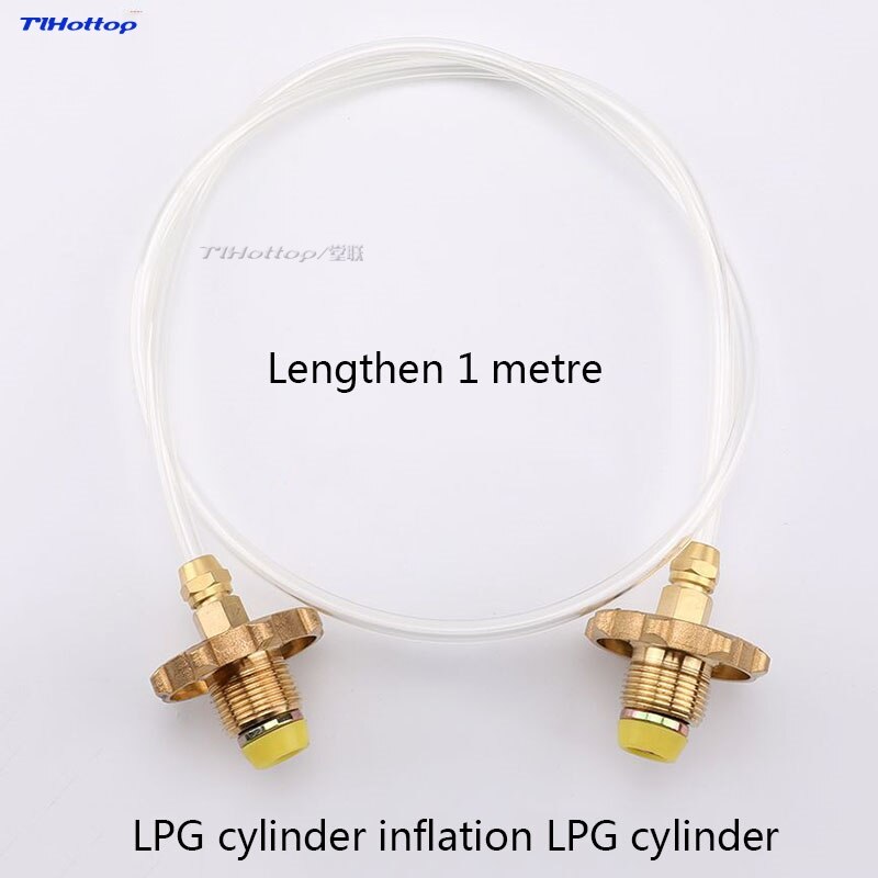 Tlhottop Outdoor Flat Air Tank Charging Valve Gas Tank Transfer Valve Liquefied Gas Connecting Pipe Long Gas Card Converter D: A gold 1pc