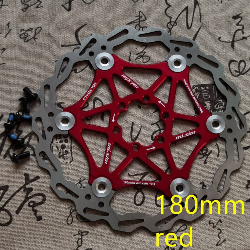 Polkupyörän jarru 160mm/180mm/203mm levyjarru mtb dh levyroottorit hydrauliset jarrupalat kelluvat moniväriset jarrupalat polkupyörän osat: 180mm punaista