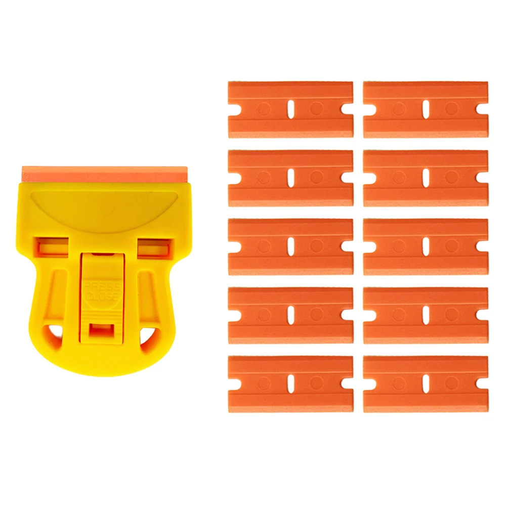 Plastic Handvat Schraper Scheermes Keramisch Glas Raam Verven Gereedschap Schilderij Houder Standaard Rakel Reinigingsblad E49: Black
