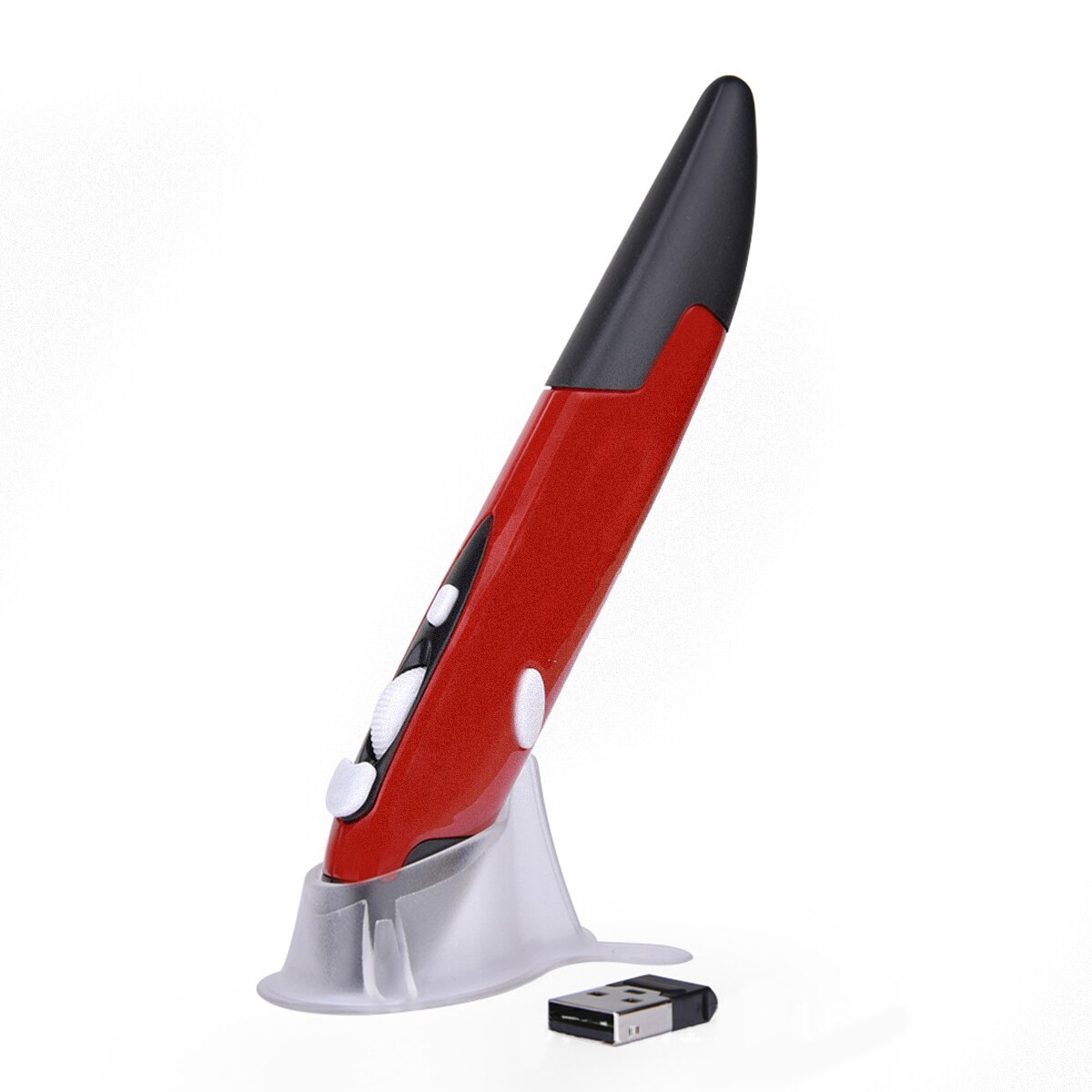 Wireless Optical USB Pen Mouse 2.4GHz Pocket Handwriting Pen Mouse Computer Peripherals for Tablet PC Laptop Desktop: Red