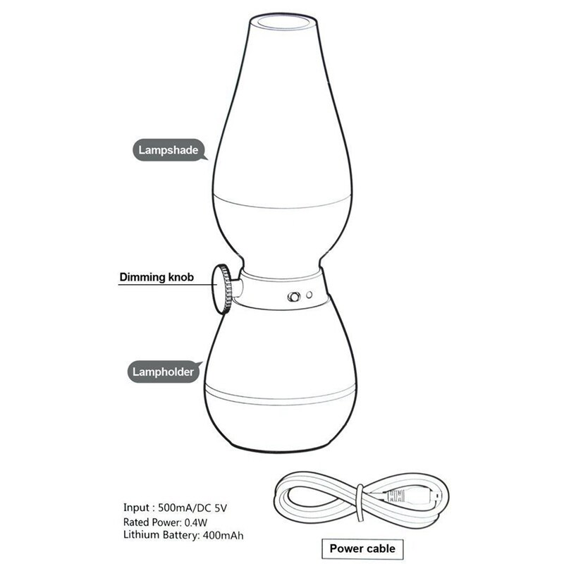 Retro Style Led Kerosene Lamp Blowing Control Lamp Desk Lamp Dimmable Usb Rechargeable Night Light Home Decoration