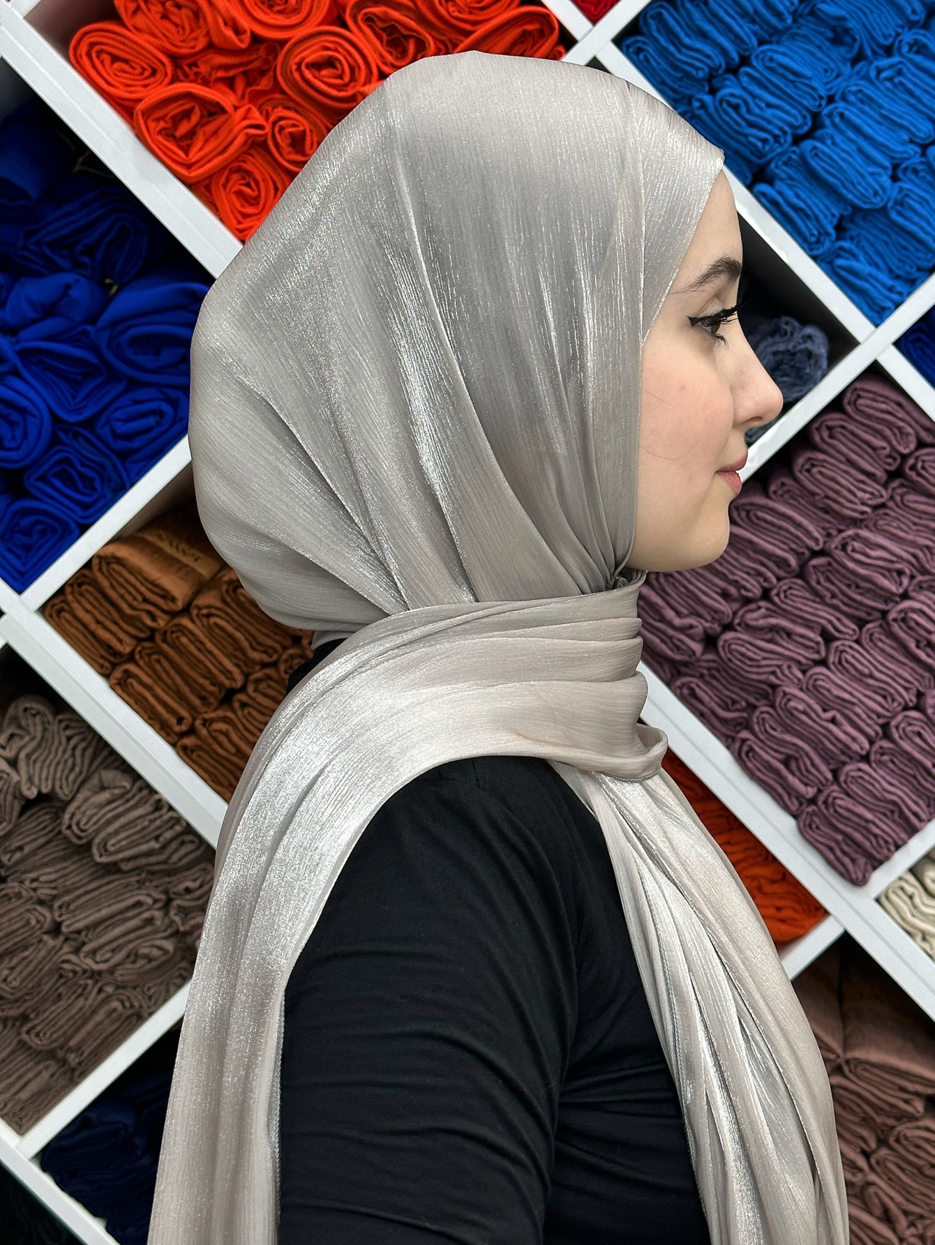 Shimmershawl Zijden Hijab Sjaal Ademend Cool Island Satijn Medine Zijden Sluier Moslim Hijab Glanzende Zijden Sjaal Dames Sjaals Tippet