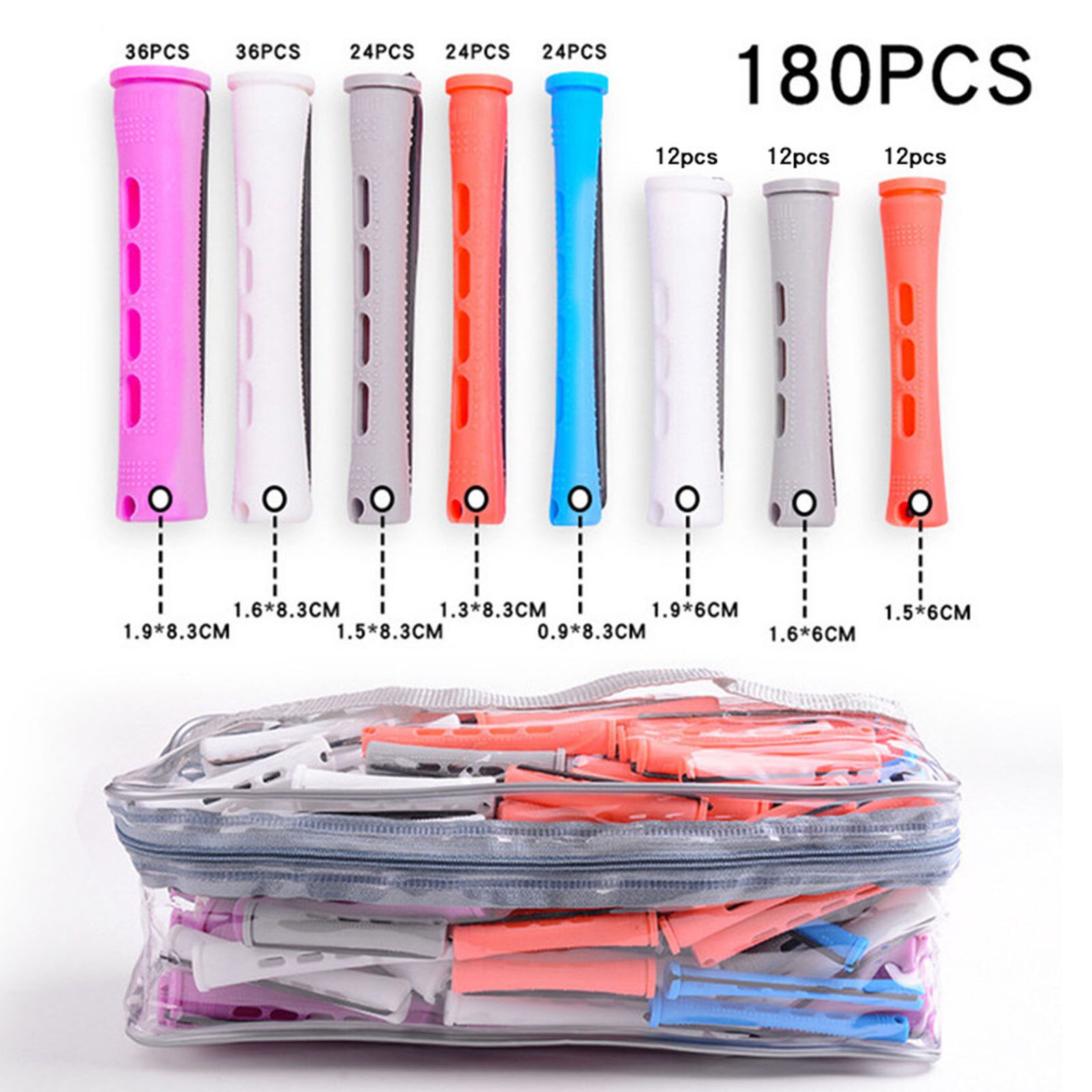 Perm Rods Hair Rollers Straight Heatless with Rubber Band Non-Slip Elastic Curly Wavy Rod for Kit Curly Wavy Rod No Heat