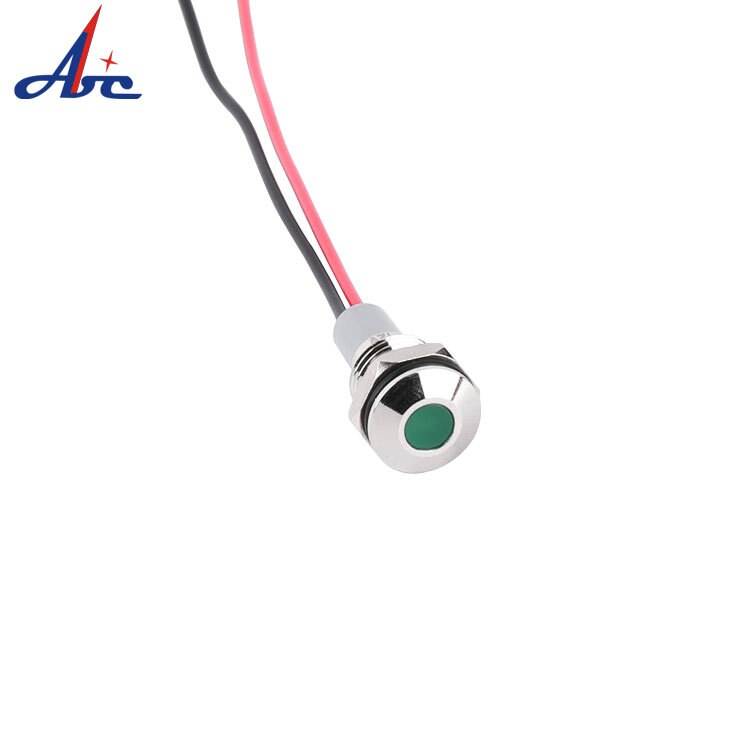 10mm 12V LED Pilot Metal Ball Mini Boat Light Waterproof Warning Signal Lamp 150mm Cable Electrical Equipment Indicator Light