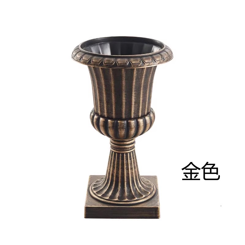 Goldene Vase für Hochzeit, Geburtstag, Weihnachten, Festival, Party, Dekoration, Originalität, retro-Stil, europäische Blumentopfvasen aus Kunststoff: Lila