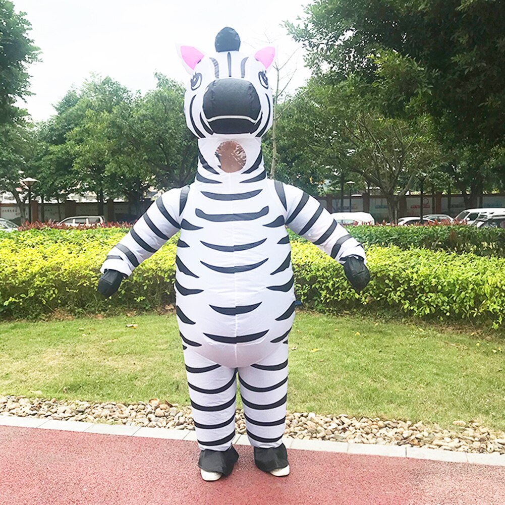 Opblaasbare Kostuums Dier Tijger Zebra Mascotte Pak Party Rollenspel Halloween Kerst Cosplay Kostuum Voor Man Vrouw