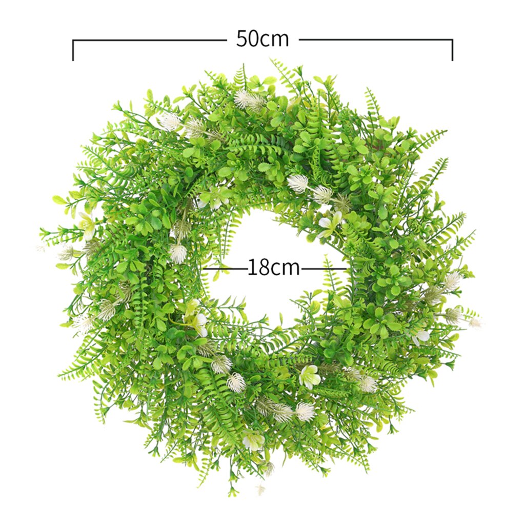 Green Wreath for Front Door Handicraft Silk Leaves Wreath Spring & Summer Decorating for Indoor & Outdoor Use