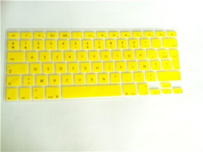 Couverture de Clavier en Silicone de couleur douce Azerty pour Mac Book Pro Macbook Air 13 "15" 17 "Air 13 pouces français Uk/Eu: yellow