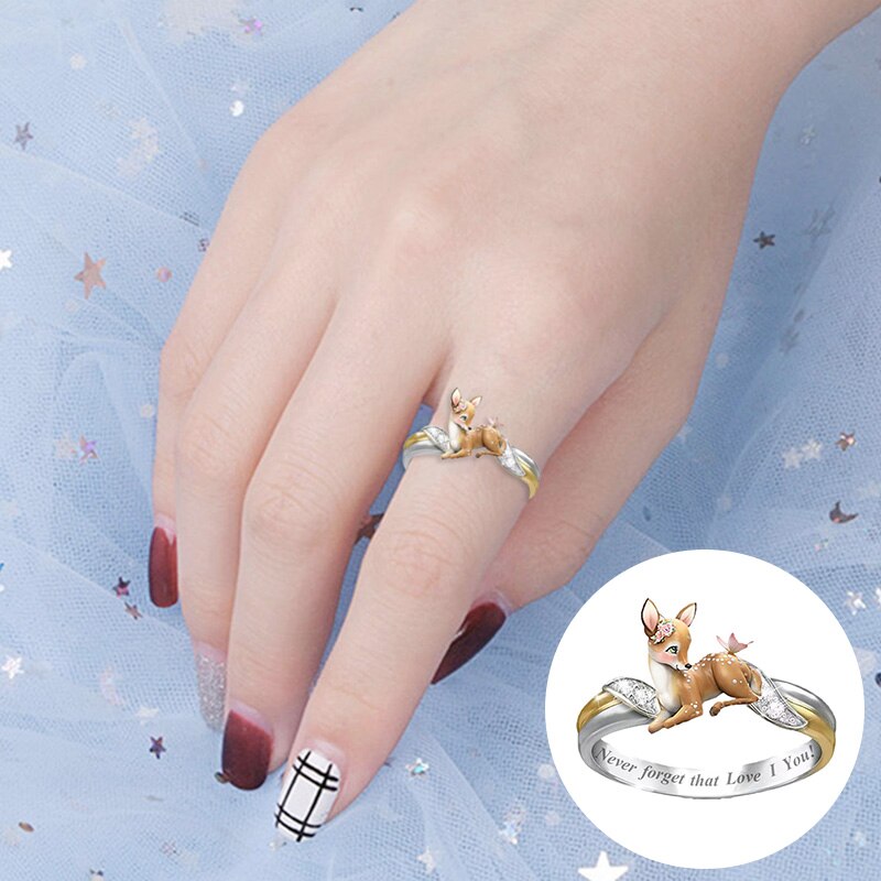 Bague en forme de cerf Sika, d'anniversaire pour femmes et filles, bijoux exquis, accessoires mignons