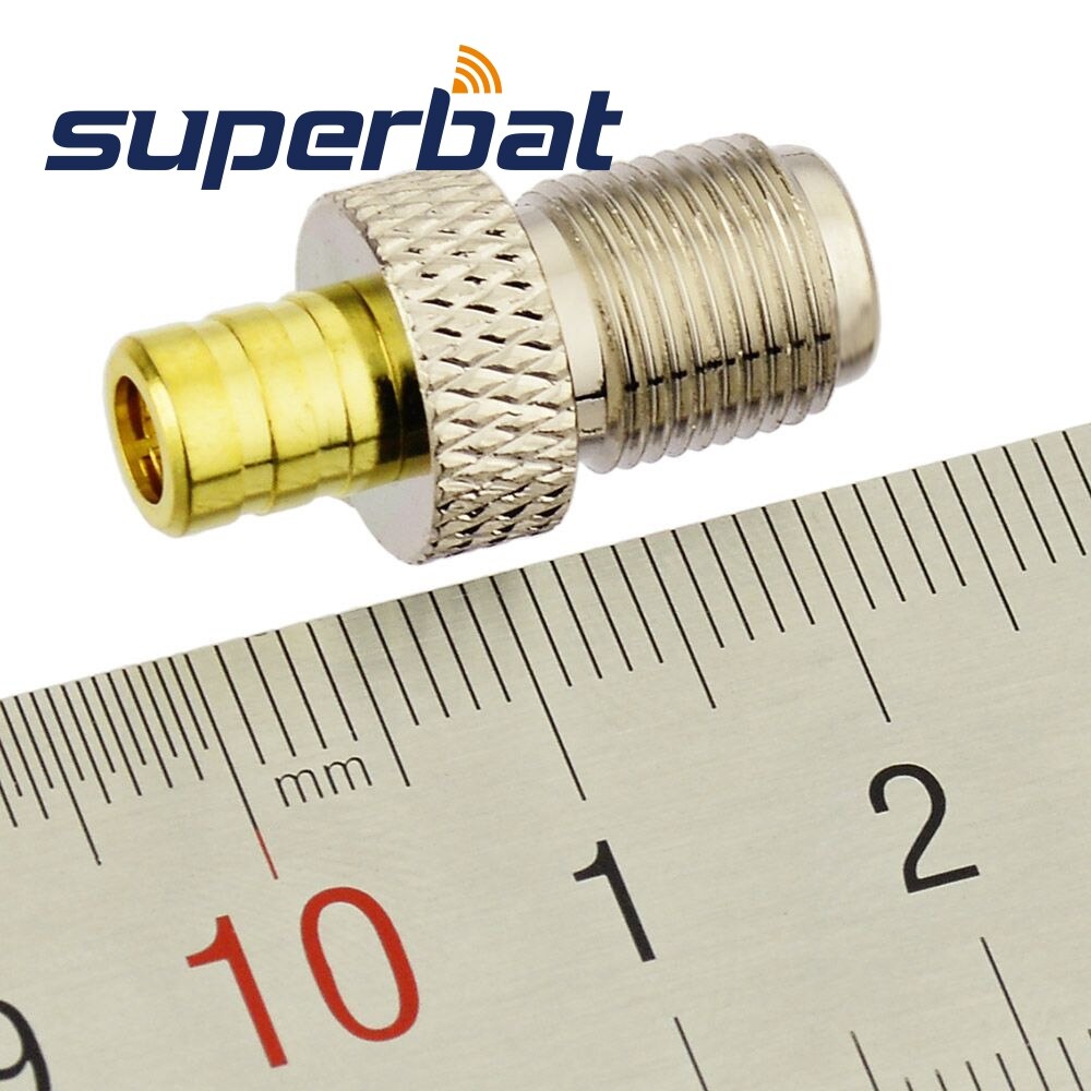 Superbat SMB to F Adapter SMB Male to F Female Straight RF Coaxial Connector