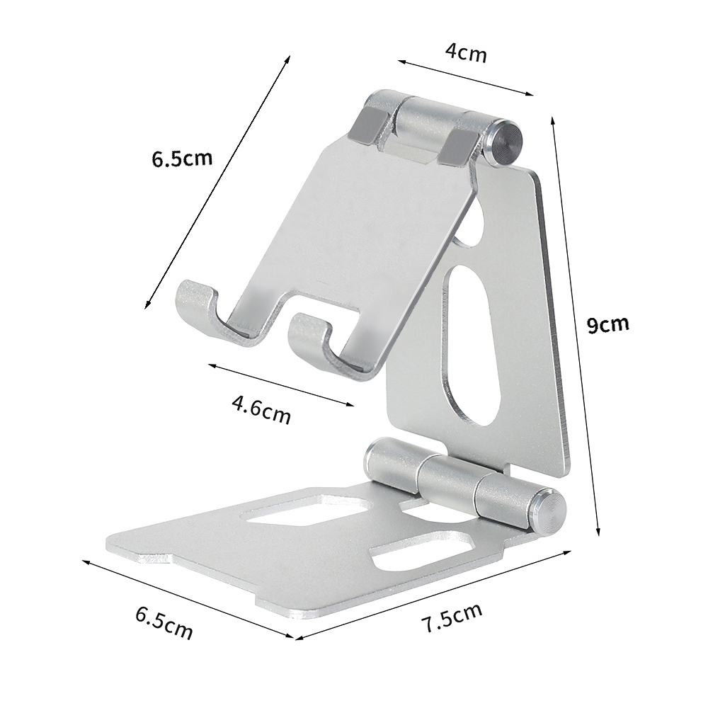 Stojak na telefon iPhone 13 14 Pro Xiaomi mi 9 Metalowy uchwyt na telefon Składany stojak na telefon iPhone 12 11 XS: Srebrny