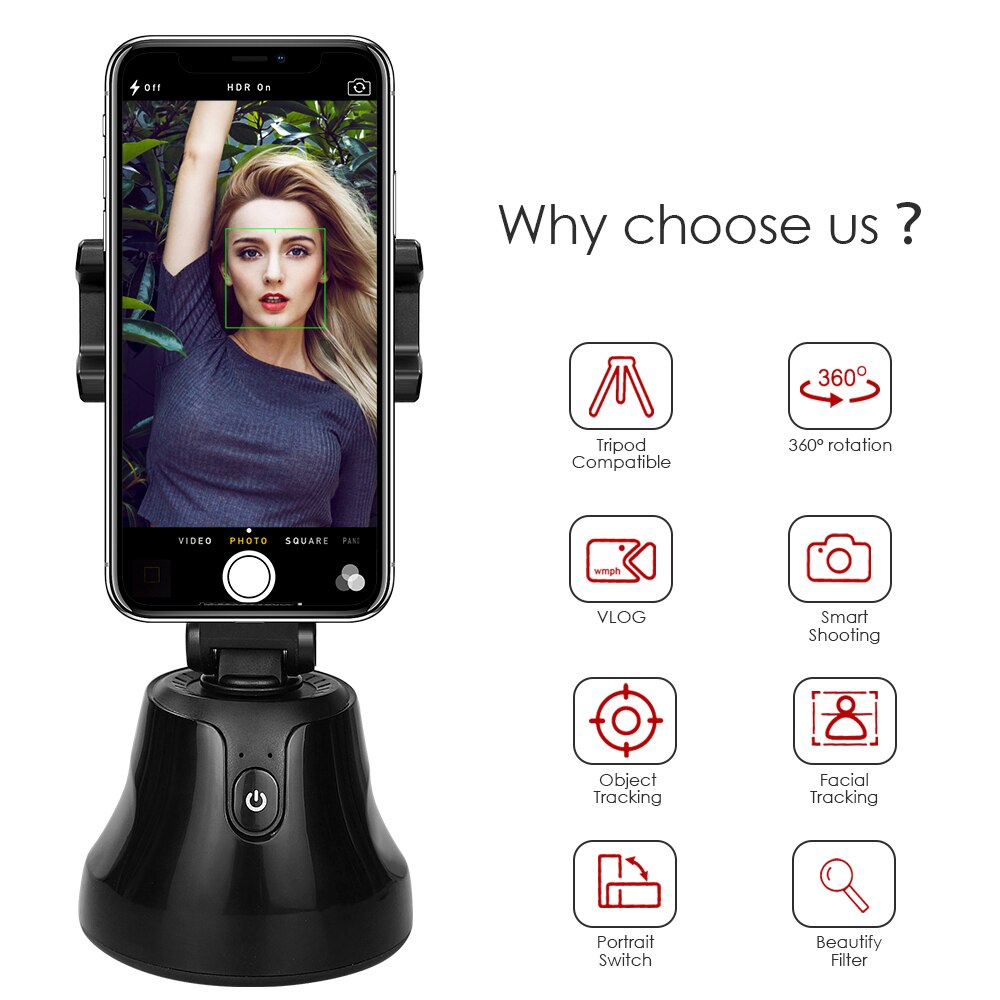 All-in-one Auto Smart Portable Shooting Selfie Stick 360 Rotation Auto Face Tracking Object Tracking vlog Camera Phone Holder