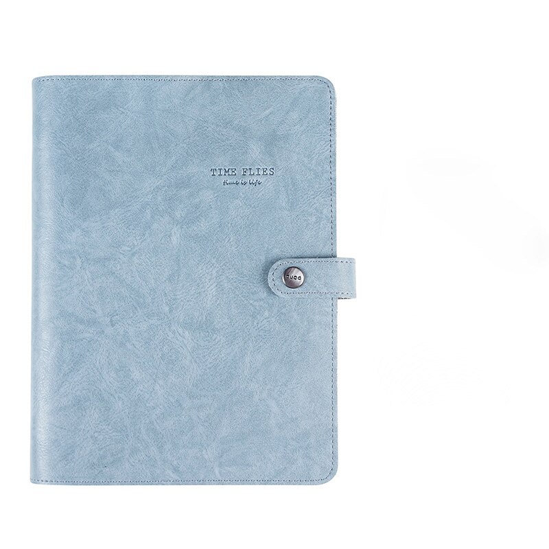 Agenda rétro Vintage couverture en cuir à feuilles mobiles carnet de notes remplaçable papier voyageur bloc-notes fournitures de papeterie: Blue / A6 125mmx190mm