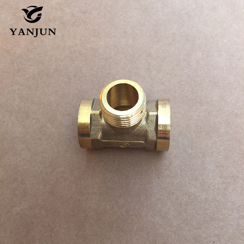 Tee 3 Way Brass Pipe fitting Connector 1/2" BSP Female x 1/2" BSP Female x 1/2" BSP male